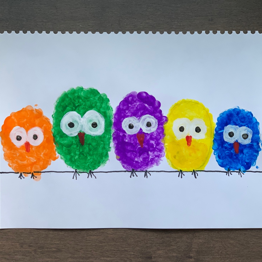 Birds Finger Painting For Kids | 小童小鳥手指繪畫