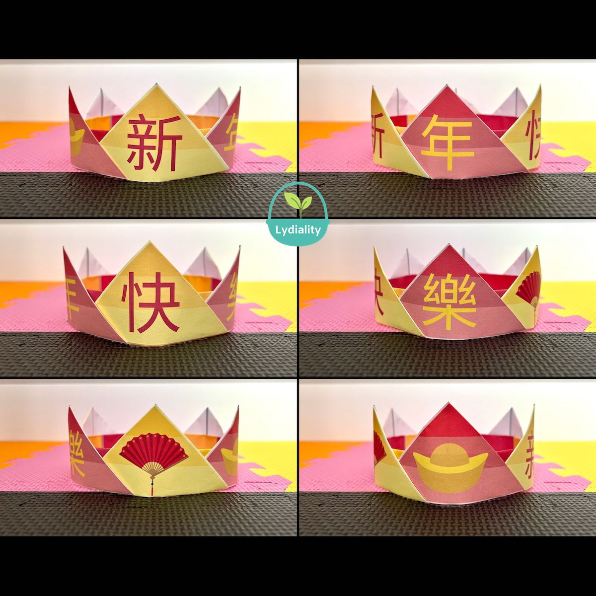 Lunar New Year Origami Crown With Printable Template | 農曆新年摺紙皇冠手作